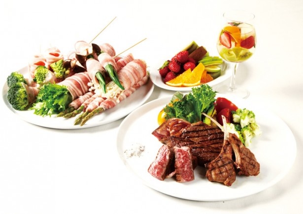 「肉びすとろ 熟 Jyuku」では、国産熟成肉や国産野菜が楽しめる