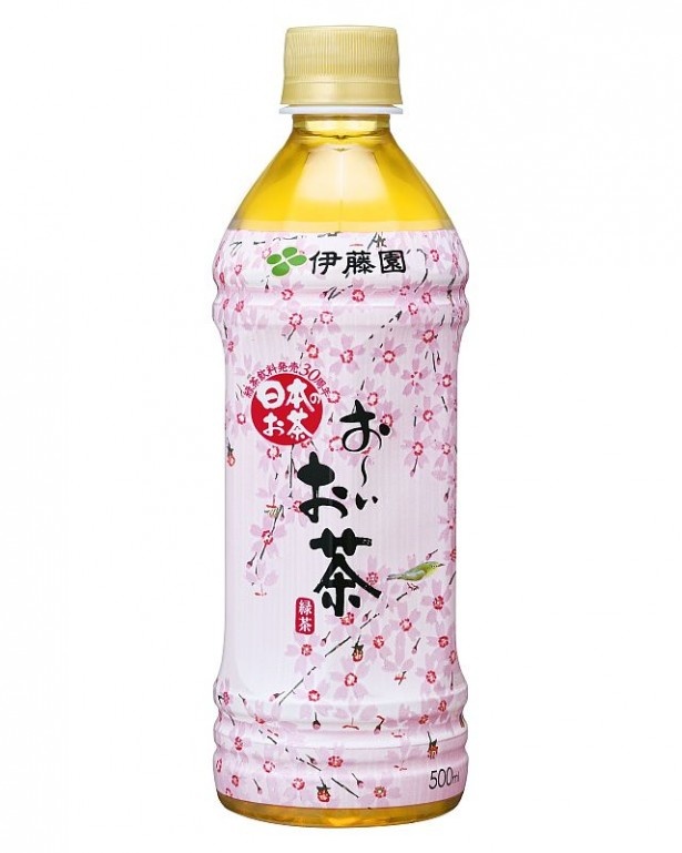 自動販売機で「お～いお茶」を購入すると、約3%の確率でレアボトルが出てくる。数量限定で3月末まで展開