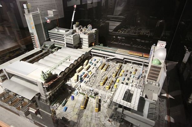 東急プラザ渋谷 タイムスリップギャラリーに展示されている、渋谷駅のジオラマ