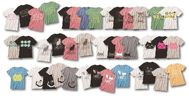 ネコ好きのスタッフがデザインした「neko mart 限定Tシャツ」(税抜1900円)は全10種類をラインアップ