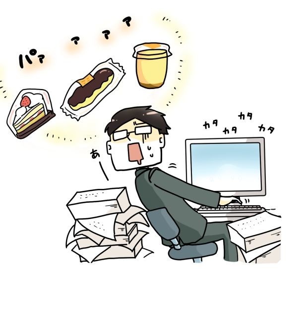 20代の男性の92.6％は、仕事中にコンビニスイーツが食べたくなっているという