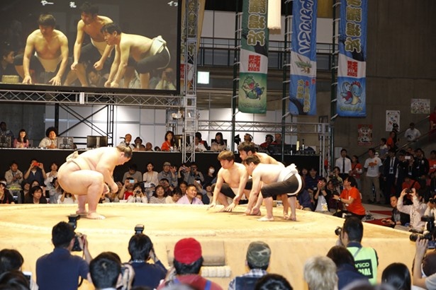 大相撲では、ダチョウ倶楽部の面々も参戦！