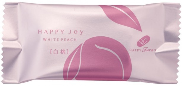 甘酸っぱい白桃の色を個包装のデザインに表現
