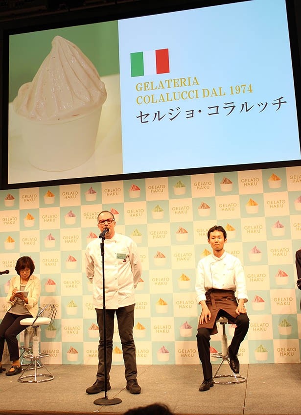 セルジョ・コラルッチさんはブルーベリーとリコッタチーズの「森の贈り物」で勝負