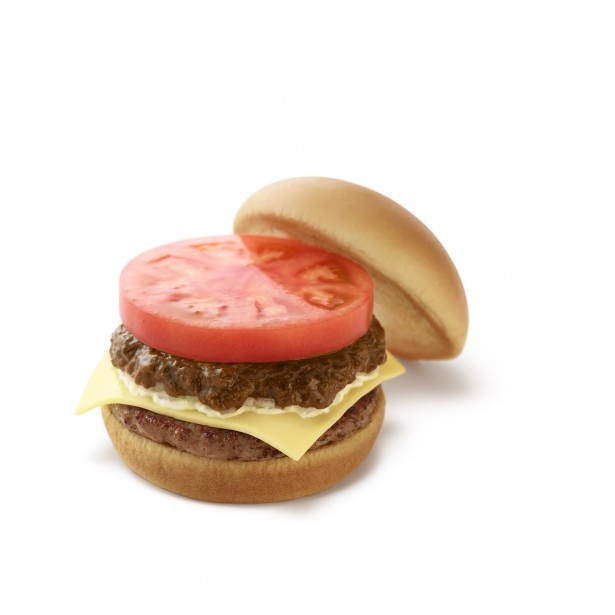｢カレーモスチーズバーガー｣(420円)。｢カレーモスバーガー｣にスライスチーズをプラス