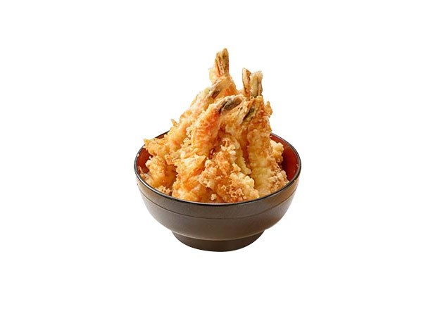 【写真を見る】海鮮食堂 太陽の「エビだけ天丼(大)」(1000円)は、高さ約18cmを誇る“ドカ盛り”丼！7本のエビ天が豪快に盛られている
