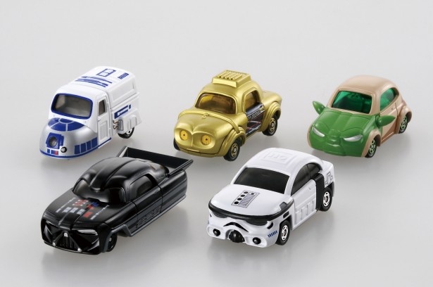 ダイキャスト製ミニカー｢トミカ｣の新シリーズ｢スター・ウォーズ スター・カーズ｣(5種・税抜各850円)。7月18日(土)から発売