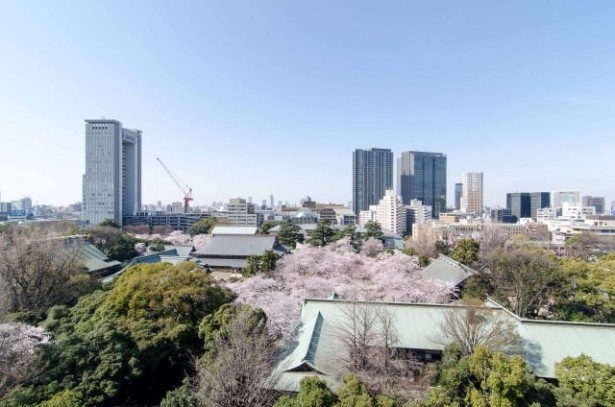 9階コミュニティテラスからの開放的な景色が眺望できる