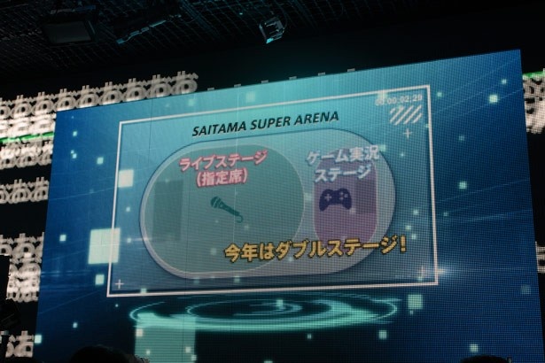 会場内には、ライブステージのほか、ゲーム実況スペースもある
