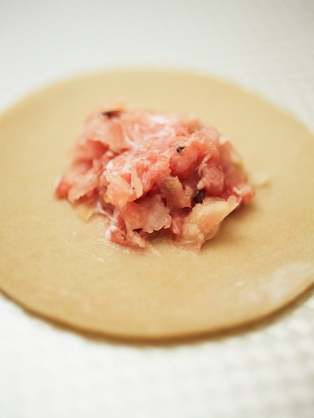 按田餃子の「水餃子(豚 大根と搾菜)」(450円)