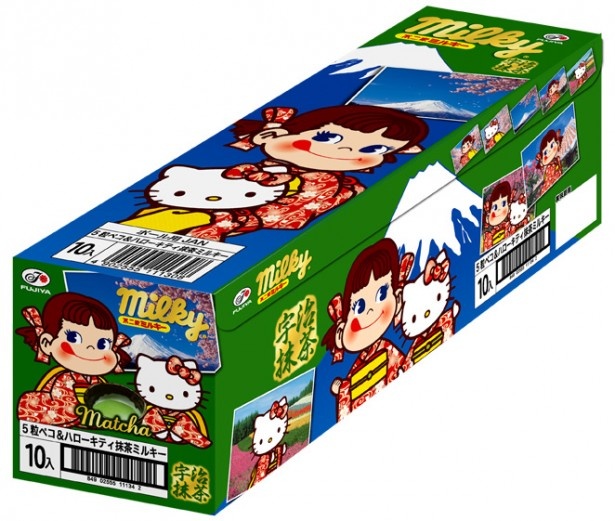 ｢ペコ＆ハローキティ抹茶ミルキー｣10箱入り化粧箱(650円) ※デザインはイメージ