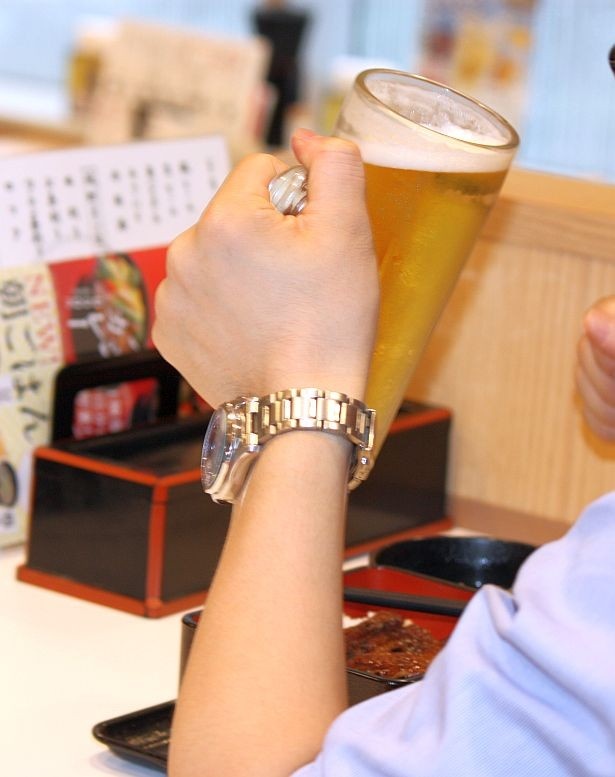 ゴクゴクと進む生ビール！