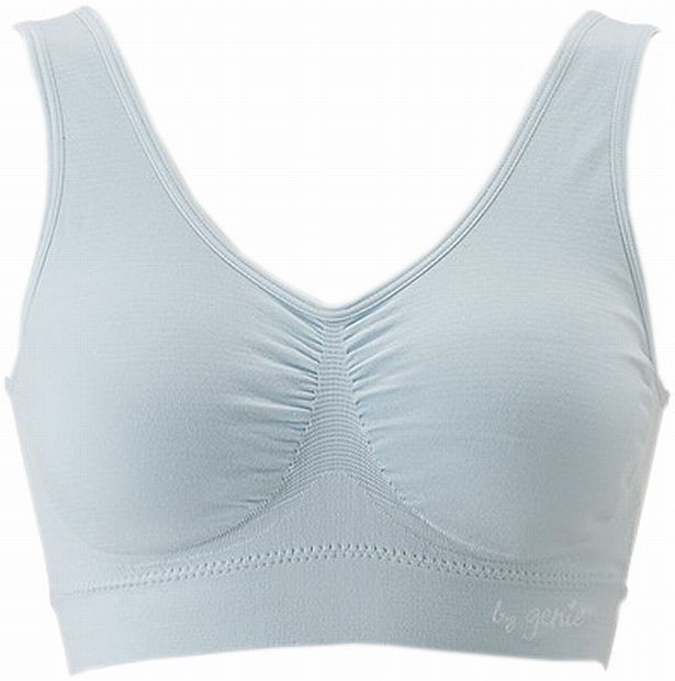 新商品「genie bra Air」の製品画像。サポート力、薄さ、通気性にこだわったエアスルー構造がポイント