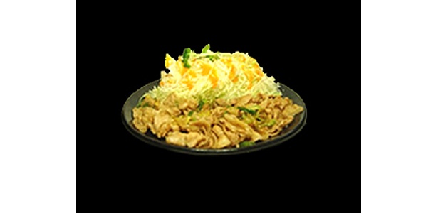 すた丼・生姜丼の定食番。キャベツの付け合わせを載せてすた丼風に食べるのもgood！「すたみなライス／生姜ライス」
