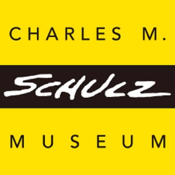 ｢チャールズ M. シュルツ美術館｣のロゴ。美術館はコミック・アートへの理解を深める展示や教育プログラムを実施。シュルツ氏の生涯や多彩な作品も紹介
