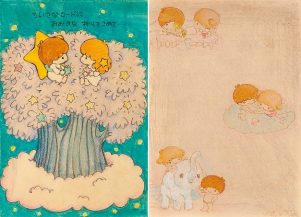 1970年代後期に描かれたサンリオの初代担当デザイナーによるリトルツインスターズの原画