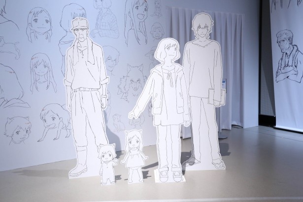 「バケモノの子」展のキャラクターデザインエリア