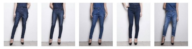 ジョッパーズパンツとスキニーパンツをミックスした「バンカートーキョー」オリジナルシルエットのパンツ、JOKINNY PANTも人気が高い