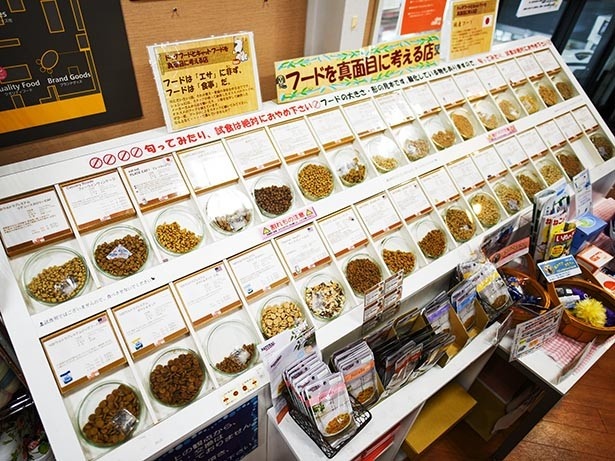 ドッグフードの粒の大きさや形が分かるサンプル