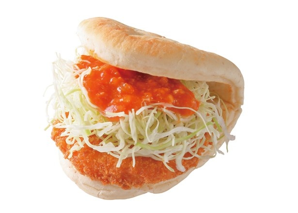 フィールドモス・モスバーガー(1F売店のみ)の「海老カツフォカッチャ 蟹のスイートチリソース」(420円)