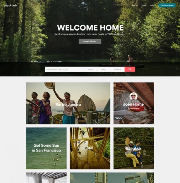 ある意味で、“自分の住まい”を見つけられる「Airbnb」の公式サイト。世界中の人が利用するだけあって、26種類の言語から選べる