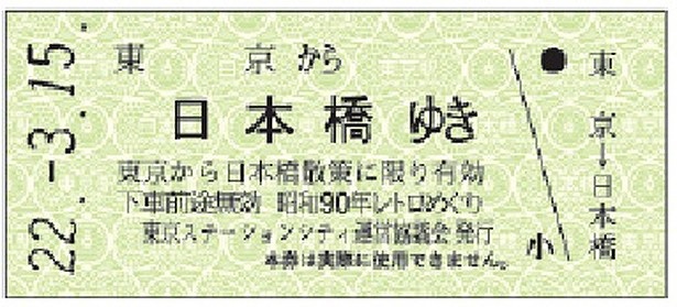 懐かしの都電レプリカ硬券が配布される