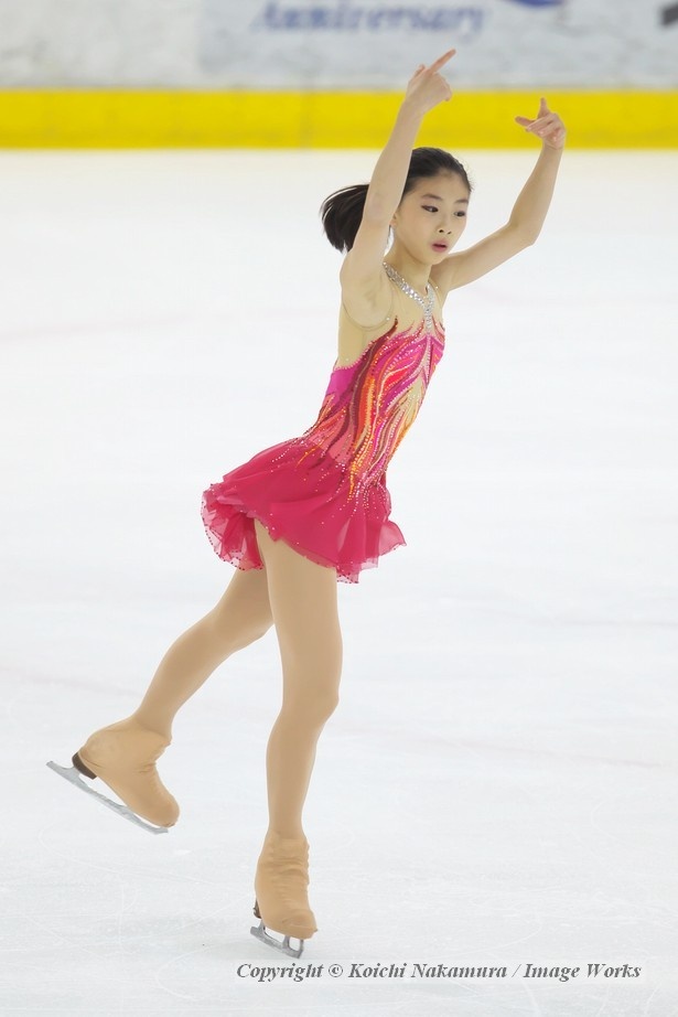 ノービスとは思えぬ本格派のジャンプで会場を大いに沸かせた永井優香