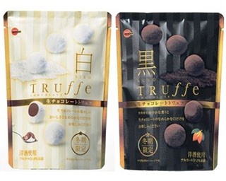 濃厚な生チョコを封印した白と黒のトリュフチョコレート