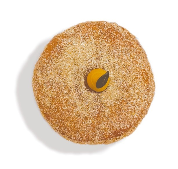 【写真を見る】ころんとしたかわいいフォルムの「PUMPKIN CUSTARD」(パンプキンカスタード、410円)