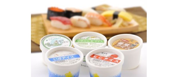 “寿司セット”は、タコやイカ、わさびに醤油、ササニシキがセット