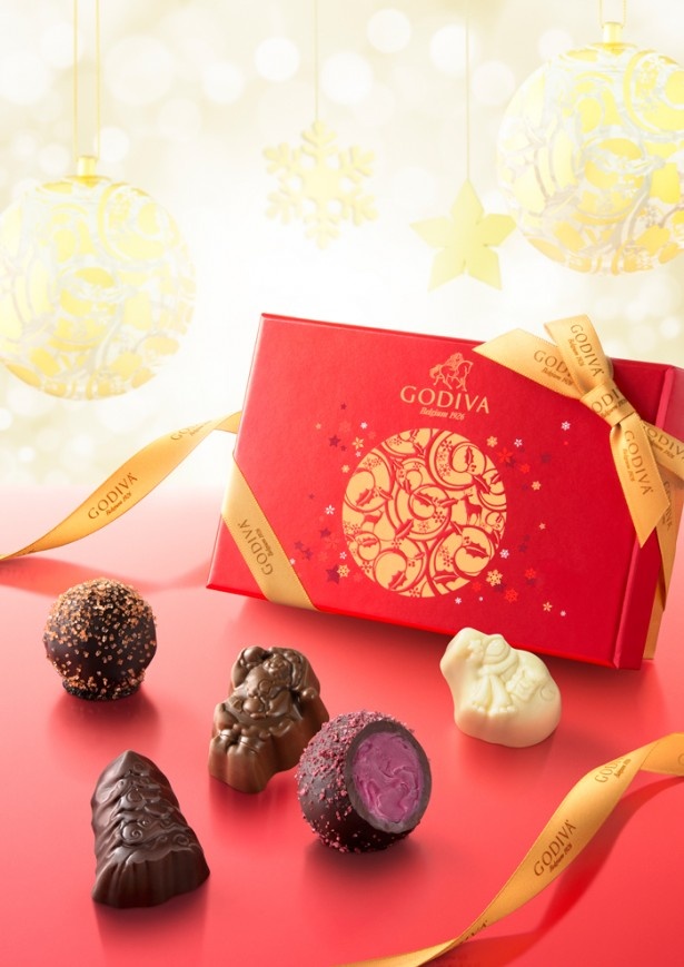 ベルギーの高級チョコ、ゴディバのクリスマス限定コレクション｢ノエル ルミヌ コレクション｣。特別仕様のフレーバーや華やかなパッケージに心も華やぐ