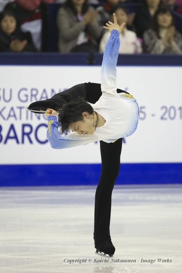 羽生結弦は、この日はすべてのスピンがレベル4。出来栄えでの加点も満点に近いものだった