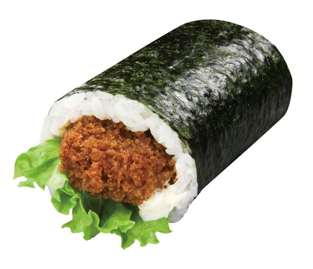 とんかつ、レタス、マヨネーズを巻いた子どもも喜ぶ「とんかつ太巻」(税抜350円)