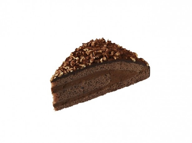 本格カフェコーヒーと一緒に味わいたい「アーモンドチョコレートケーキ」(340円)