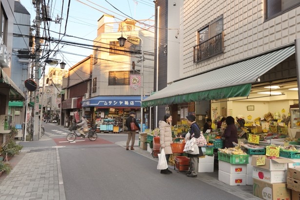 買い物客でにぎわう八百屋さんをはじめ、新聞店や建具店、和菓子店など昔ながらの店も健在(千石本町通り商店会)