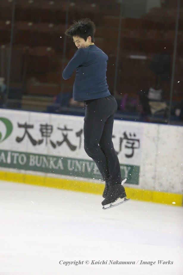 この日は繰り返し、4回転トゥループを練習していた宮田大地。クリーンな着氷は見られなかったが、世界ジュニア選手権では挑戦したいという