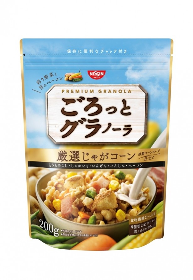 冷製コーンスープ仕立てのやさしい味わい「ごろっとグラノーラ 厳選じゃがコーン」(希望小売価格・税抜300円)