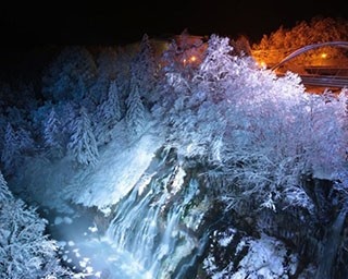 冬だけの幻想夜景！美瑛「白ひげの滝」ライトアップ