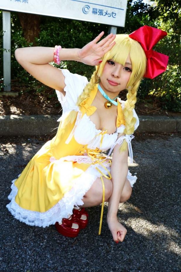 ドラミちゃんに扮した。コスプレイヤー=みさいちご