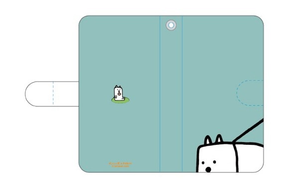 新商品の「もっちーのスマホカバー」(3456円)ほか、ハンドタオルやミラー、クリアファイルセットなども並ぶ
