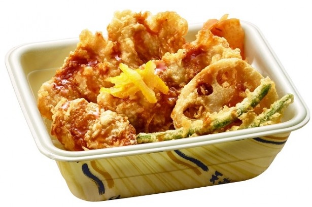 持ち帰りして豪快にかきこんで食べよう「華味鳥天丼～柚子味噌たれ弁当(みそ汁付き)」(650円)
