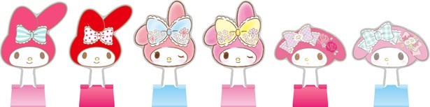 「オリジナル マイメロディクリップ」は、6種類を用意。全種類集めたくなる、かわいらしいデザインだ
