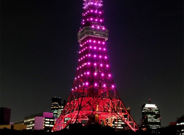 一夜限定 東京タワーがピンクダイヤモンドに染まる ウォーカープラス