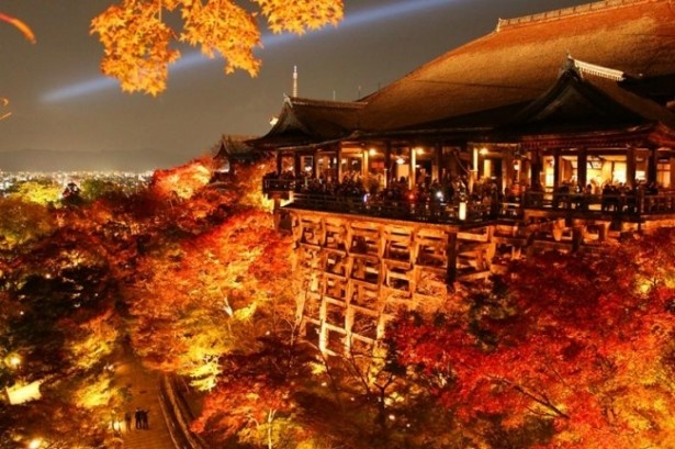 1位の京都「清水寺」。期間限定の夜間参拝で昼とは違った幻想的な景色を堪能できる