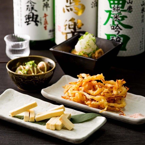 バリエーション豊富なおつまみが、日本酒の味を引き立てる