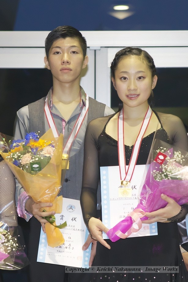 全日本ジュニア選手権、表彰式にて。この優勝により、世界ジュニア選手権の代表に選ばれた