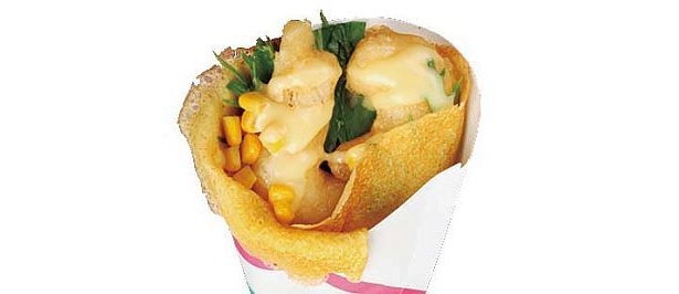 大きめのエビがプリップリの食感の、エビマヨクレープ