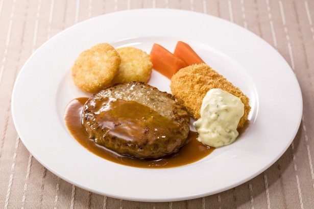 カニコロにハンバーグも楽しめる豪華プレート「ハンバーグ＆北海道産紅ズワイガニのクリームコロッケ」も通常649円のところ549円で提供！