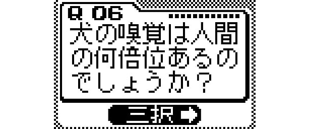 3択式のクイズ「Ｄｒ．野村の犬検」。クイズに正解すると野村潤一郎獣医師の詳しい解説が表示される