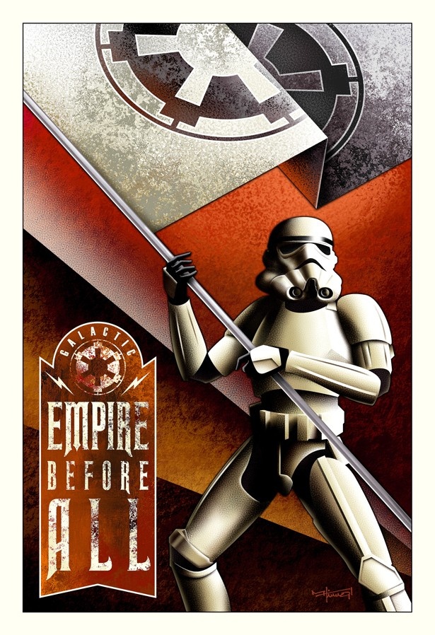 ダース・ベイダー率いる帝国軍のストーム・トルーパーの旗手を描く/マイク・カンクル「帝国第一」